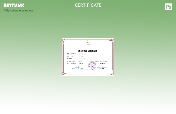 Модерен стил Извод за брак од Екваторијална Гвинеја Шаблон за шаблон Word и PDF